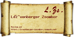 Lövenberger Zsombor névjegykártya